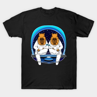 Break Time, Cute Capybara Astronauts T-Shirt